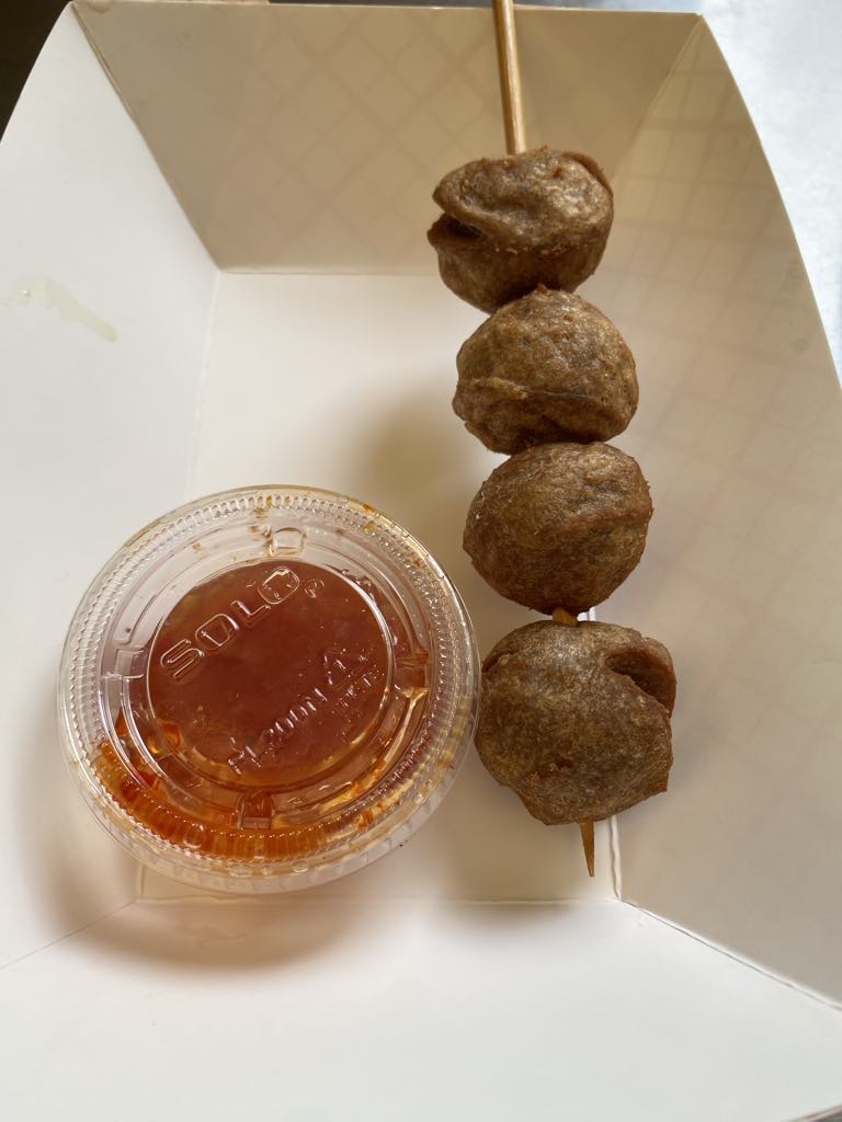 FOUR FRIED ASAIN BEEF BALLS