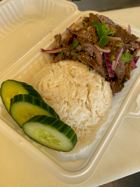 LAAB BEEF/JASMINE RICE