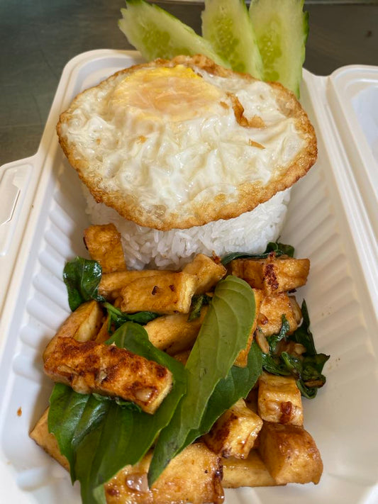 PAD GRA PROW TOFU/RICE